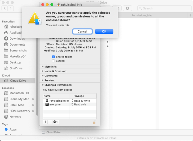 reset permissions for app osx
